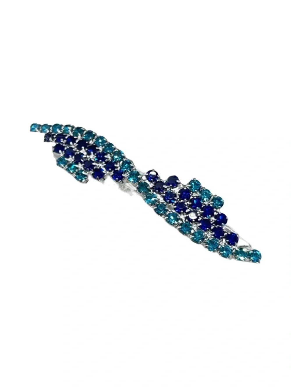 Blue and Teal Rhinestone Hair Clip FINAL PRICE DROP